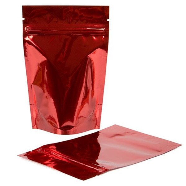 4 x 6 Stand Up Pouch -Metallic Red
